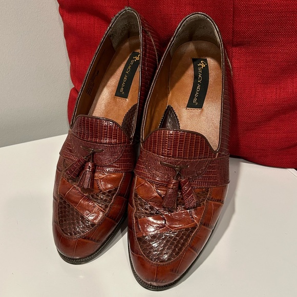 Stacy Adams Snake Skin Tassel Loafers - Picture 1 of 15